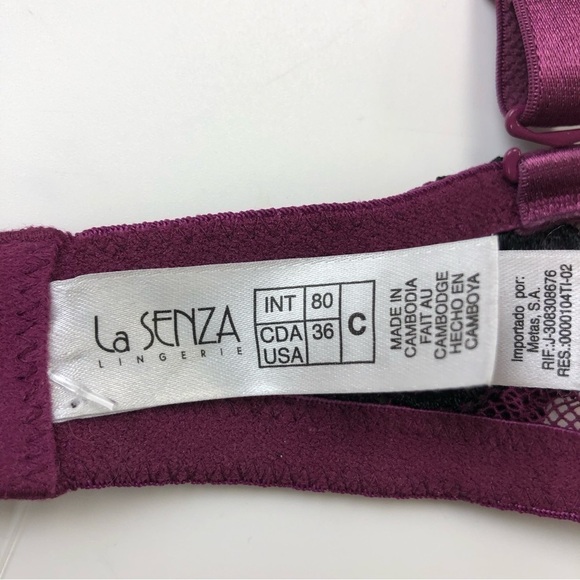 La SENZA Black And Purple Lace Bra - Picture 6 of 7